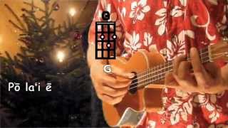 Ukulelevis Pō Laʻi ē ukulele chords lyrics Silent Night key of G song in Hawaiian [upl. by Turne]