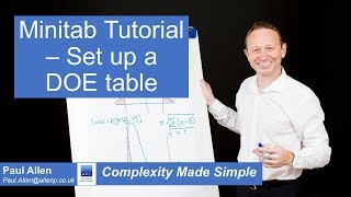 Minitab Tutorial  Set up a DOE [upl. by Araek]