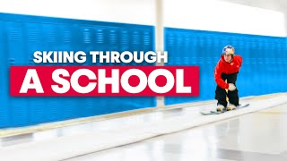 Freestyle Skiing Through a School [upl. by Devan280]