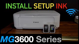 Canon Pixma MG3600 Setup Ink cartridge installation [upl. by Annuahs]