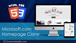 Microsoft Homepage Clone  CSS Grid Flex amp Media Queries [upl. by Ueihttam]
