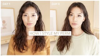 How I Style My Perm  2 Month Perm Update  Styling Permed CurlyWavy Hair in 4 Days [upl. by Aracot]