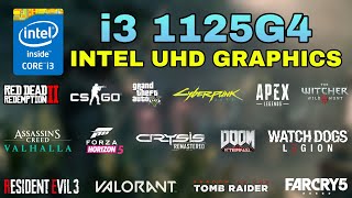 i31125G4 Intel UHD Graphics Xe G4 48EUs Gaming Test  2022 [upl. by Anikal]