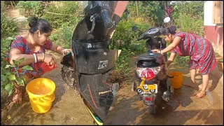 scooty 🛵 washing vlog desistyle housewife washingvlog scooter [upl. by Monk896]