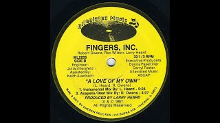 Fingers Inc  A Love Of My Own Instrumental Mix Alleviated records 1987 [upl. by Kissel]