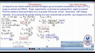 Ejercicio termodinamica Proceso politropico Nitrogeno [upl. by Schaeffer]