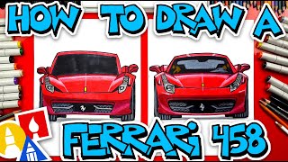 How To Draw A Ferrari 458 Front View [upl. by Camilla]