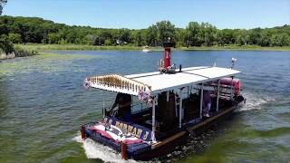 Steamboat Calliope Clear Lake Michigan 4rth of July boat parade SS Norman J Sample Drone [upl. by Berwick32]