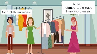 Kleidung kaufen  Dialoge A1A2B1  Deutsch lernen [upl. by Namien]