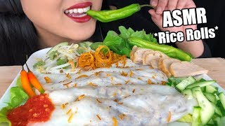 ASMR RICE NOODLE ROLLS Sticky Eating Sounds  Bánh Cuốn Recipe No Talking  ASMR Phan [upl. by Swan]