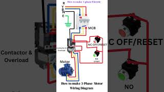 3Phase Motor Wiring Diagram  How to Make 3Phase Electric  Shorts [upl. by Nodnab]