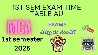 MCA Andhra University exams 1st sem 2025 [upl. by Leahcin234]