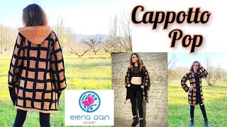 Tutorial Cappotto Pop Cappotto con le mattonelle Cappuccio alluncinetto [upl. by Hasila]