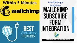 How To Add Mailchimp Subscribe Form To WordPress Integration [upl. by Hollingsworth]