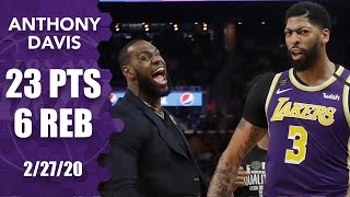 Anthony Davis charges the Lakers without LeBron vs the Warriors  201920 NBA Highlights [upl. by Harman]