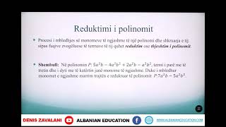 8 02 048 Java e dymbëdhjetë Matematikë polinomet reduktimi i polinomeve [upl. by Radie]