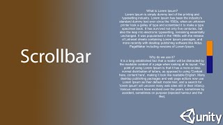 How To Make Text With A Scrollbar in Unity UI [upl. by Sivrad]