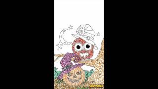 Halloween with scribble pattern halloween scribbles scribbleart coloringfun halloweendrawing [upl. by Supat]