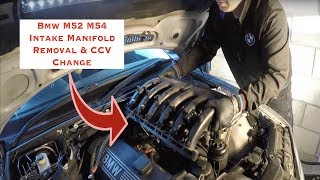 BMW M54 M52 Intake Manifold Removal And CCV Change Step By Step [upl. by Kralc]