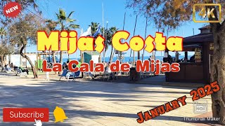 Mijas Costa  La Cala de Mijas January 2025  Virtual walking tour  Malaga  Spain  4K [upl. by Ojibbob323]