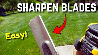 How to Sharpen Lawn Mower Blades  THE EASIEST WAY [upl. by Eralcyram]