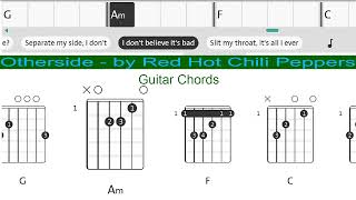 Otherside  by Red Hot Chili Peppers  Guitar Chords [upl. by Ramiah]