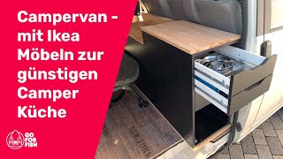 Campervan  mit Ikea Möbeln kostengünstig eine Camperküche bauen [upl. by Irmina]