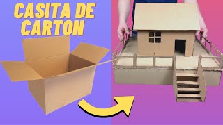 Como Hacer una CASITA de CARTON facil y rapido 2020  How to make a CARDBOARD HOUSE [upl. by Feodor231]