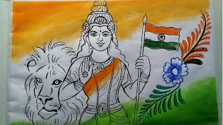 how to draw bharat mata for independence dayhow to draw independence day easy drawing for beginners [upl. by Catarina554]