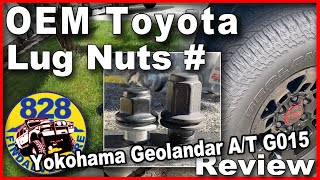 Toyota OEM Black Lug Nuts and Yokohama Geolandar AT G015 Review [upl. by Ester]