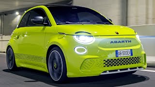 AllNew Abarth 500e  CRAZY Electric Sound Driving Exterior amp Interior Details [upl. by Aniras]