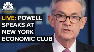 WATCH LIVE Fed Chair Jerome Powell speaks at New York Economic Club — 21021 [upl. by Nariko427]