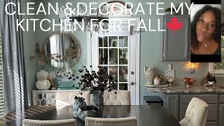 NEW 🍂VINTAGE GLAM COZY FALL CLEAN AND DECORATE WITH ME  KITCHEN  DINNING REFRESH🍁 [upl. by Aisitel410]