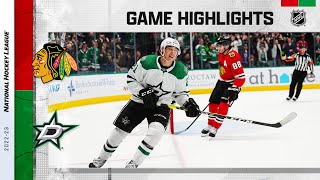 Blackhawks  Stars 1123  NHL Highlights 2022 [upl. by Estel176]