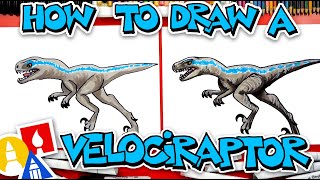 How To Draw A Velociraptor Dinosaur Blue [upl. by Anait]