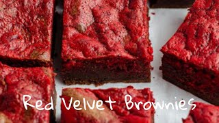 Eggless Red Velvet Brownies Recipe  Red Velvet Brownies Recipe  Eggless [upl. by Olgnaed]