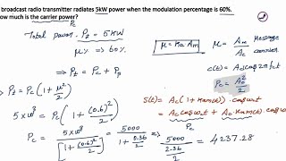 Amplitude Modulation solved problems  Example problems on amplitude modulation [upl. by Nylia]