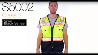 ML Kishigo Mens Class 2 High Visibility Premium Black Series Surveyors Vest LimeBlack or OrangeB [upl. by Itsuj]