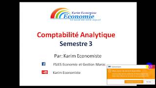 Comptabilité Analytique S3 partie 1 quot introduction quot [upl. by Asiruam]