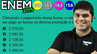 ENEM 2015 Matemática 21  Cálculo de Juros sobre Saldo Devedor na Prestação de uma Casa [upl. by Ellenid]