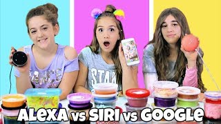 Siri vs Google vs Alexa Picks My Slime Ingredients [upl. by Yeloc]