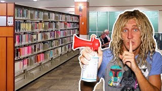 Air Horn Prank IN LIBRARY Cops Called  JOOGSQUAD PPJT [upl. by Light]