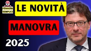 🟨 PENSIONI LE NOVITA DELLA MANOVRA FINANZIARIA 2025❗️ DETRAZIONI BONUS IRPEF BENEFIT❗️ [upl. by Melvena427]