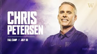 Football Chris Petersen Fall Camp Press Conference [upl. by Blair]