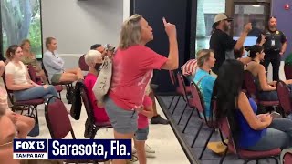 Outbursts interrupt Sarasota School Board meeting [upl. by Reggi]