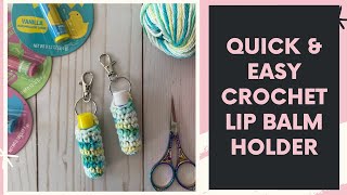 BEGINNER CROCHET Chapstick Holder Tutorial  Simple Crochet Projects for Beginners [upl. by Anikat]