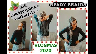 Gotowe warkoczyki  jak przyczepić  tutorial how use ready braids  okonasznurku vlogmas [upl. by Abagael]