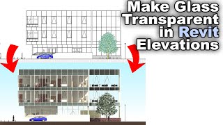 How to make Glass Transparent in Elevations  Revit Tutorial [upl. by Idnil]