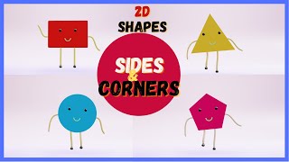 Shapes for Kindergarten  Sides amp Corners of Shapes  Shapes Sides amp CornersVertices  2D shapes [upl. by Dragone315]