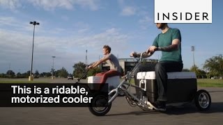 This is a rideable motorized cooler [upl. by Letney]